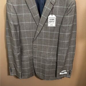 Jos. A. Bank  1905 Collection Men’s Gray Checkered Suit Jacket. Slim Fit 42L